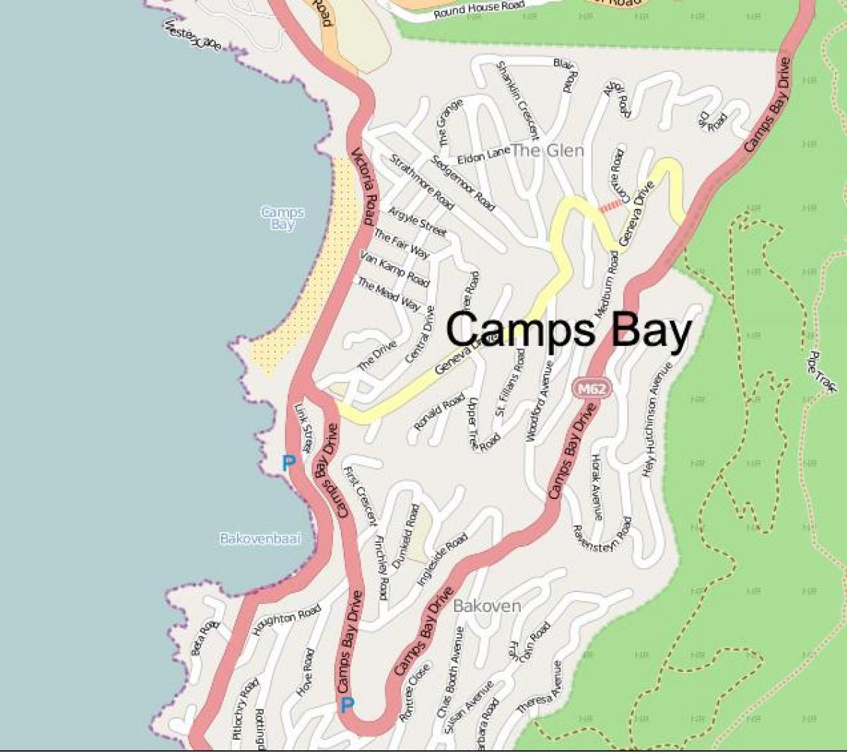 Karte von camps bay street