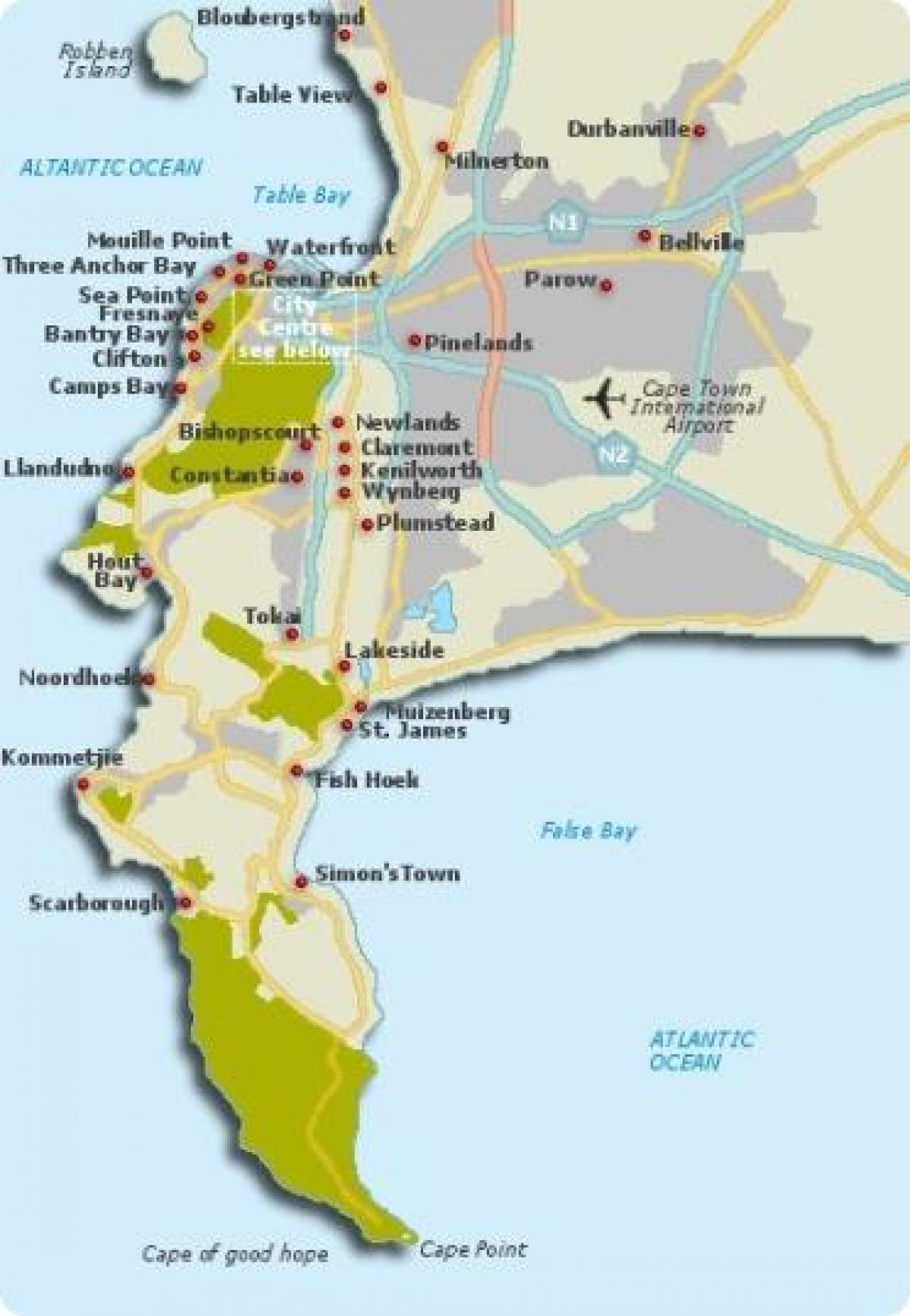 Kapstadt Stadtteile anzeigen