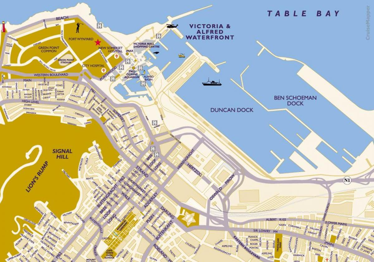 Karte von Cape Town cruise terminal