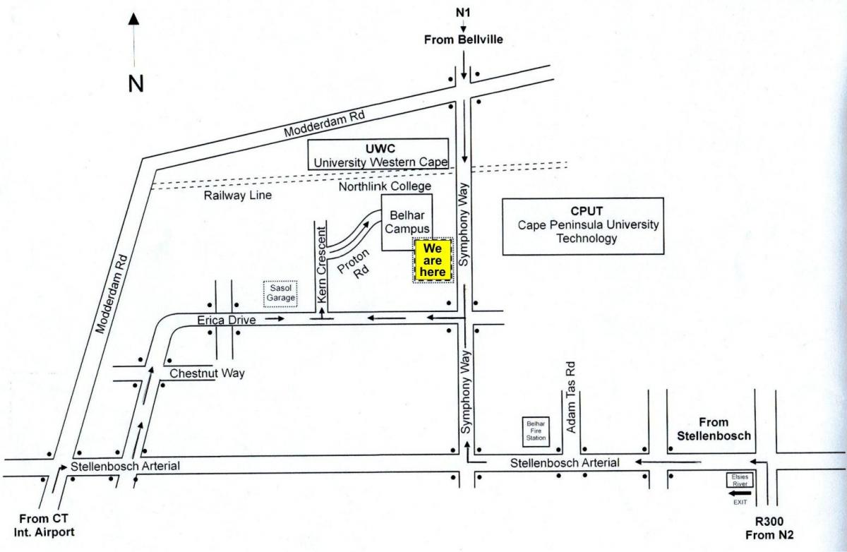 Karte der cput Kapstadt campus