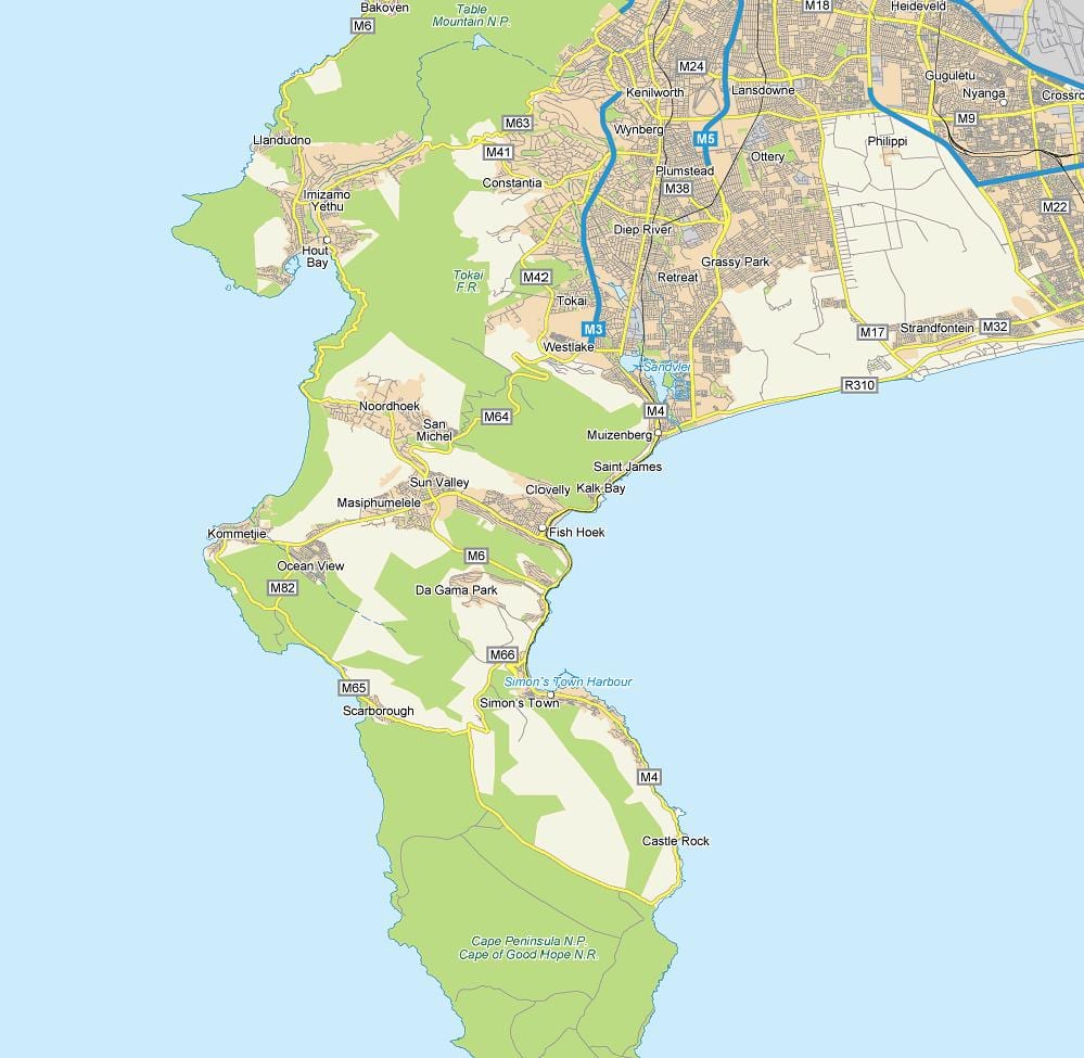 Karte von fish hoek Südafrika