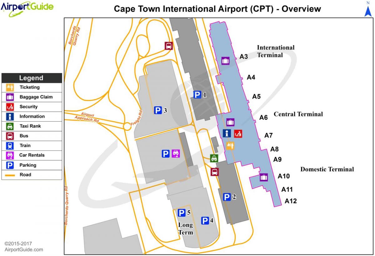 Cape Town international airport Landkarte