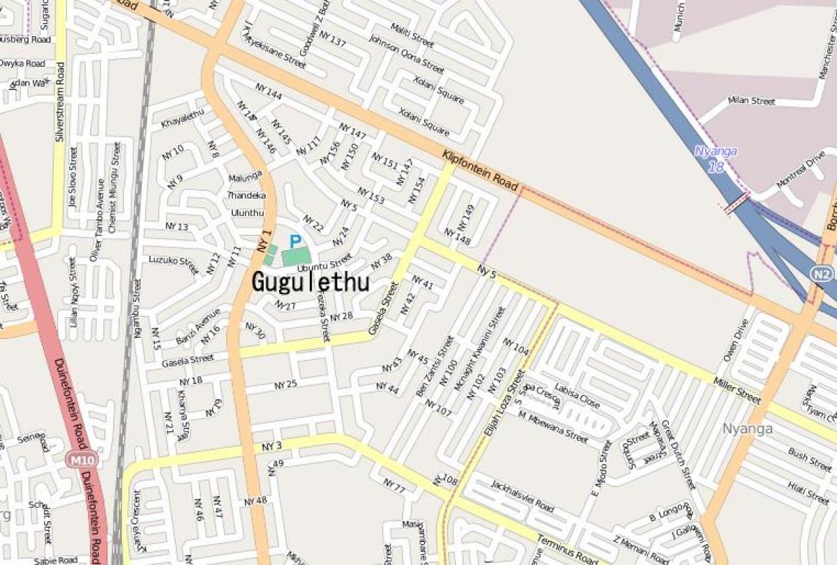 Karte von gugulethu in Kapstadt