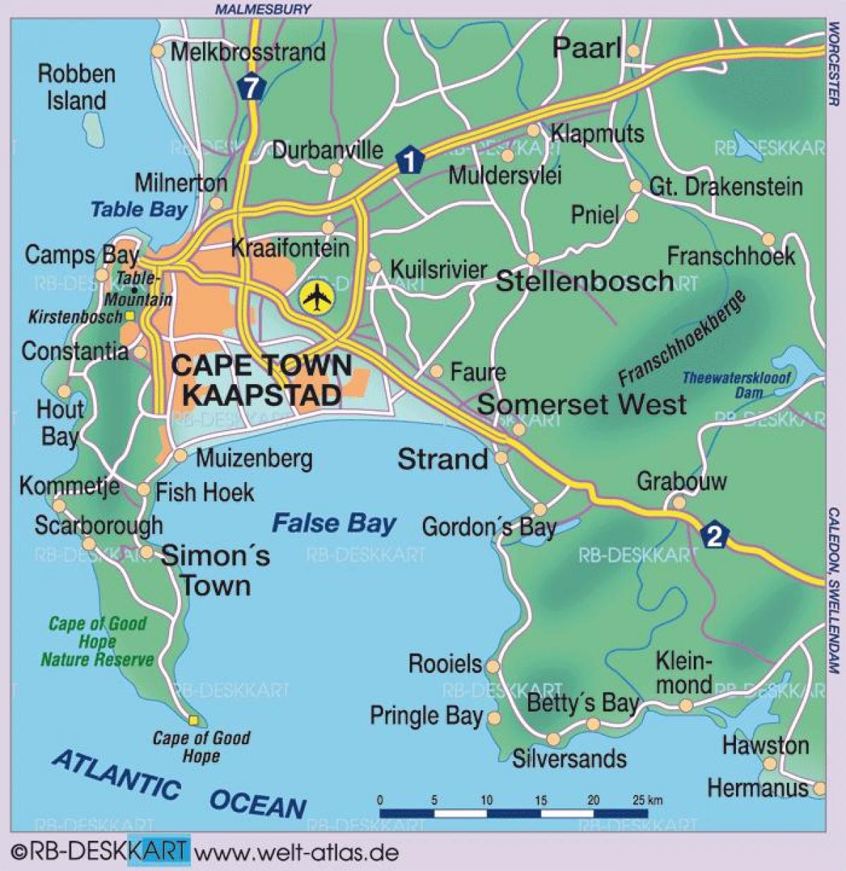 die Karte von Kapstadt