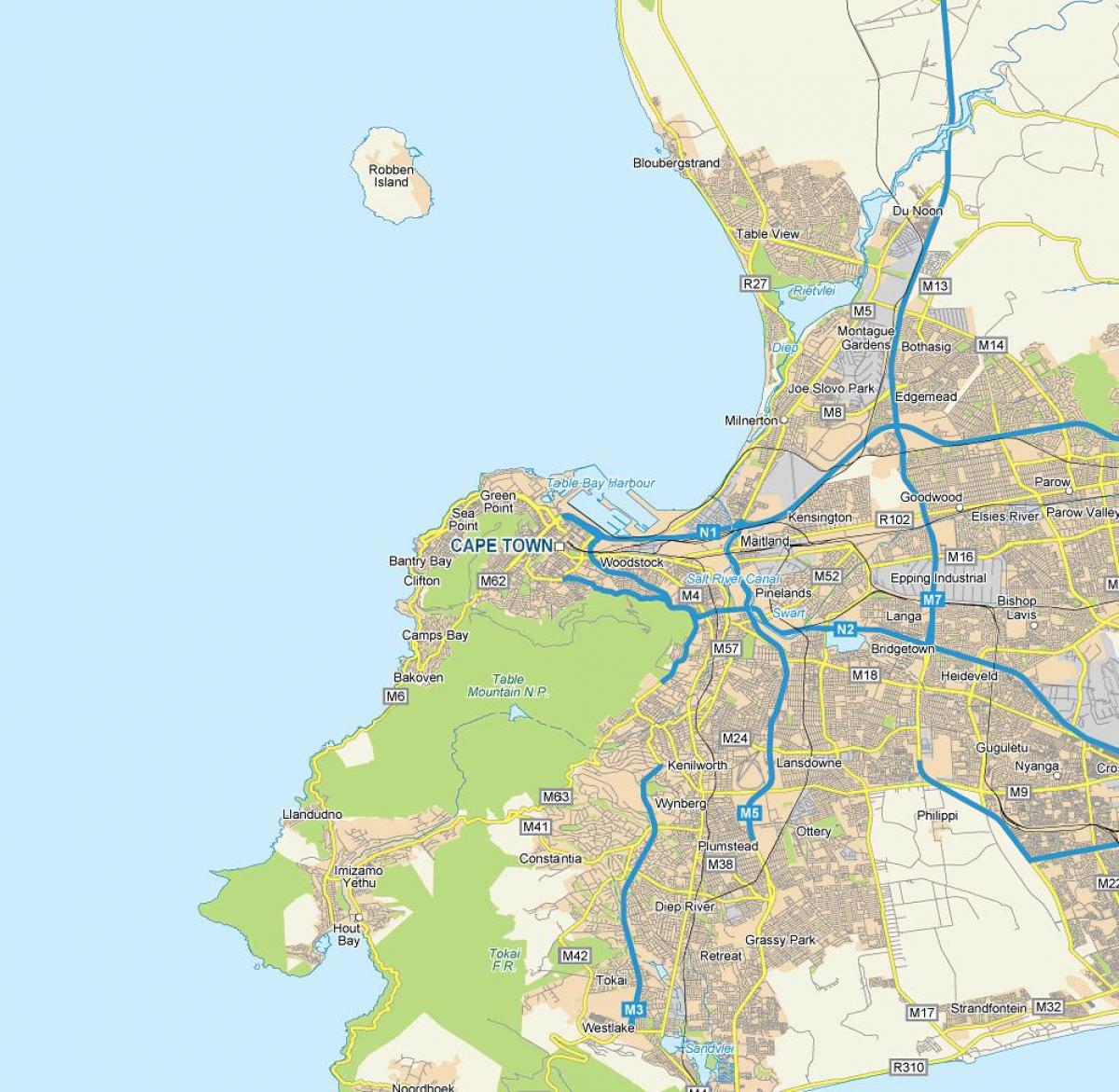 Karte von Cape Town erf