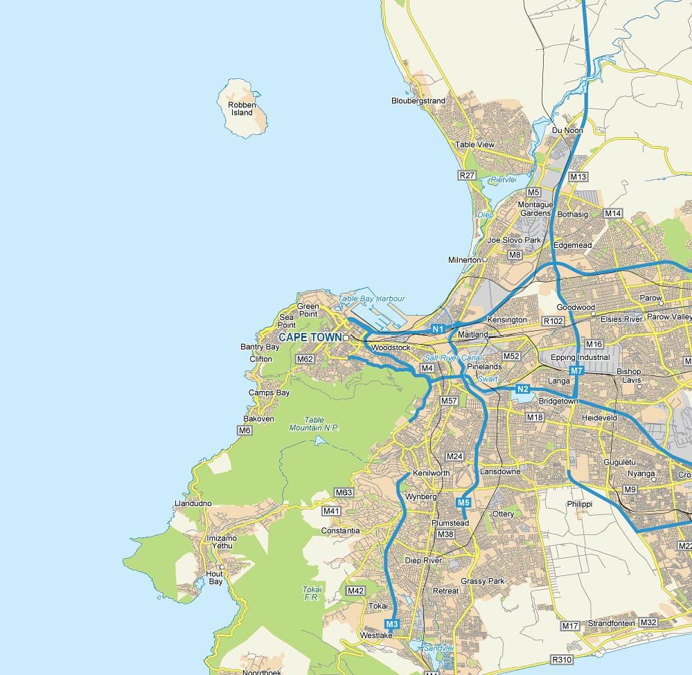 western cape Flüsse Karte