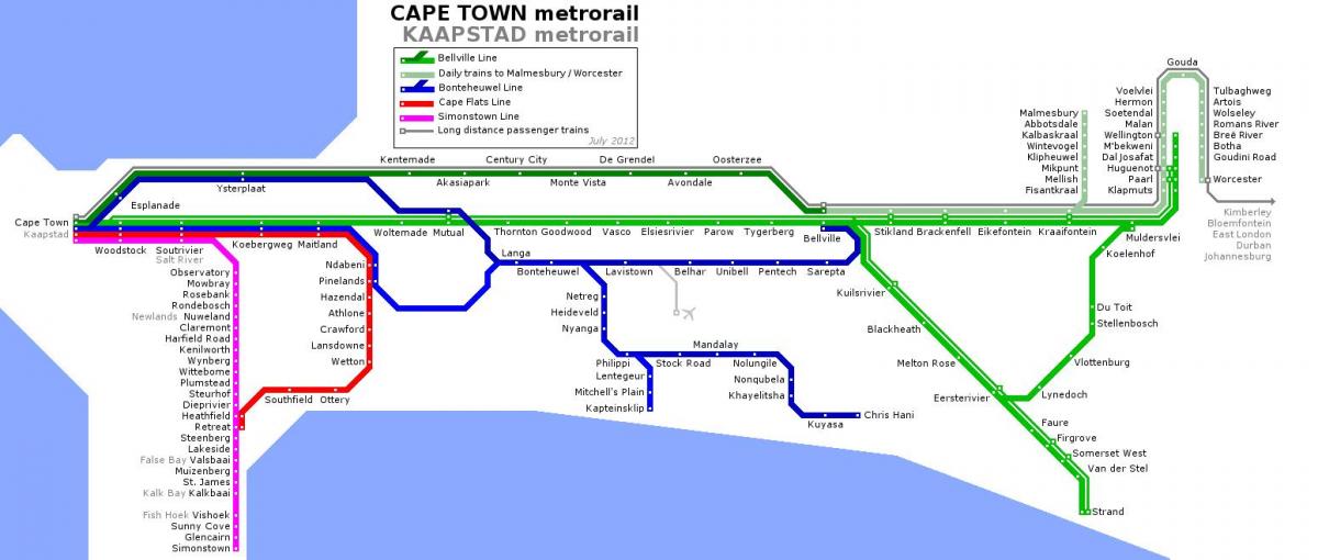 Cape Town metro Karte