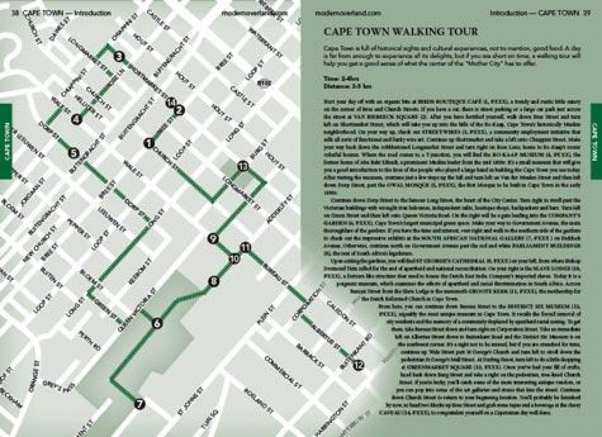 Cape Town walking tour map