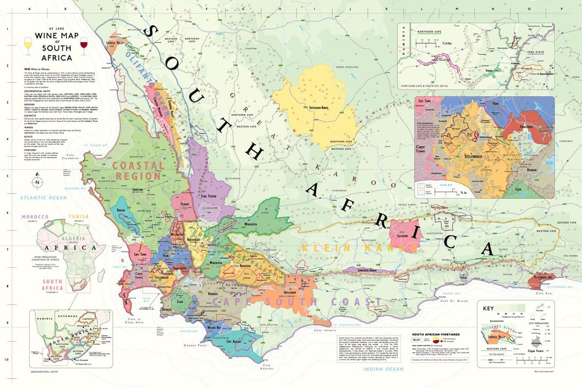 Karte von franschhoek Weingüter