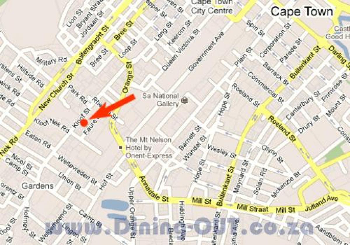Karte der kloof street Kapstadt