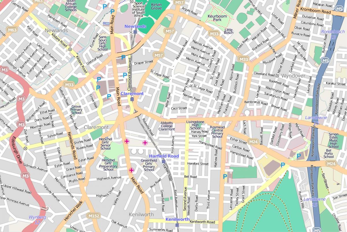 Karte von Luftbild-Stadtplan von Kapstadt