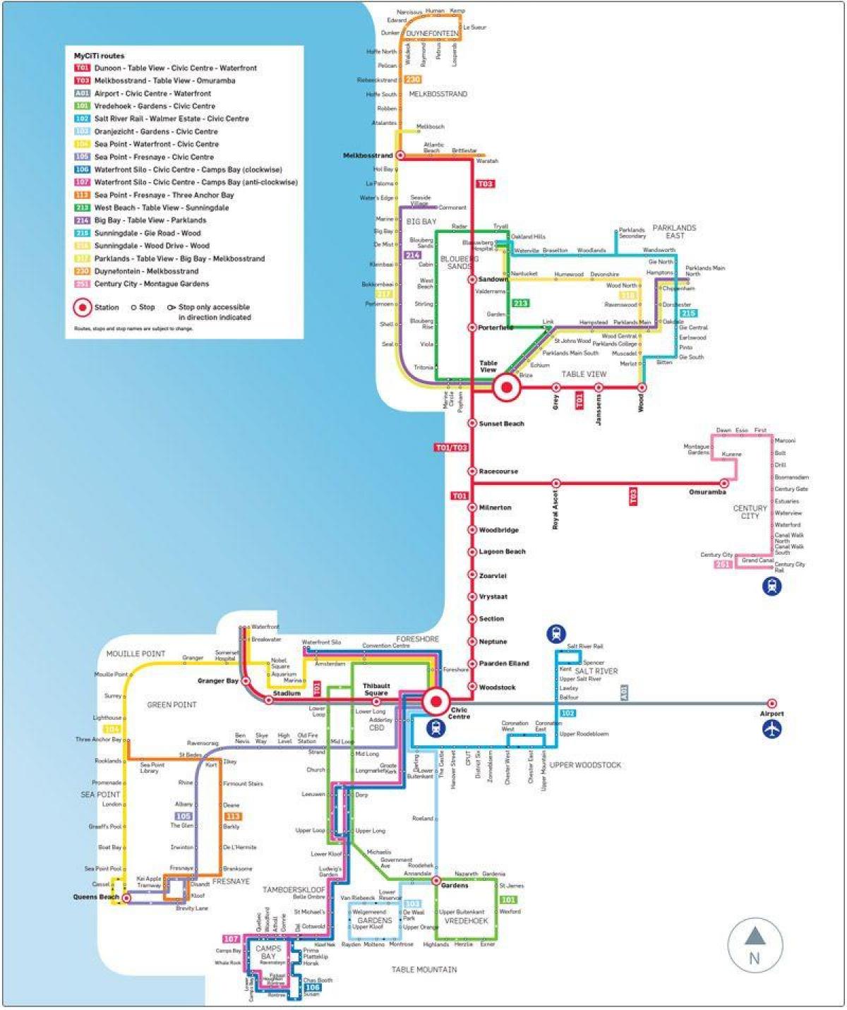 myciti bus route map
