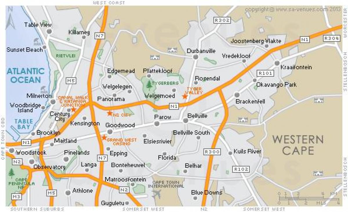 Karte von plattekloof Kapstadt