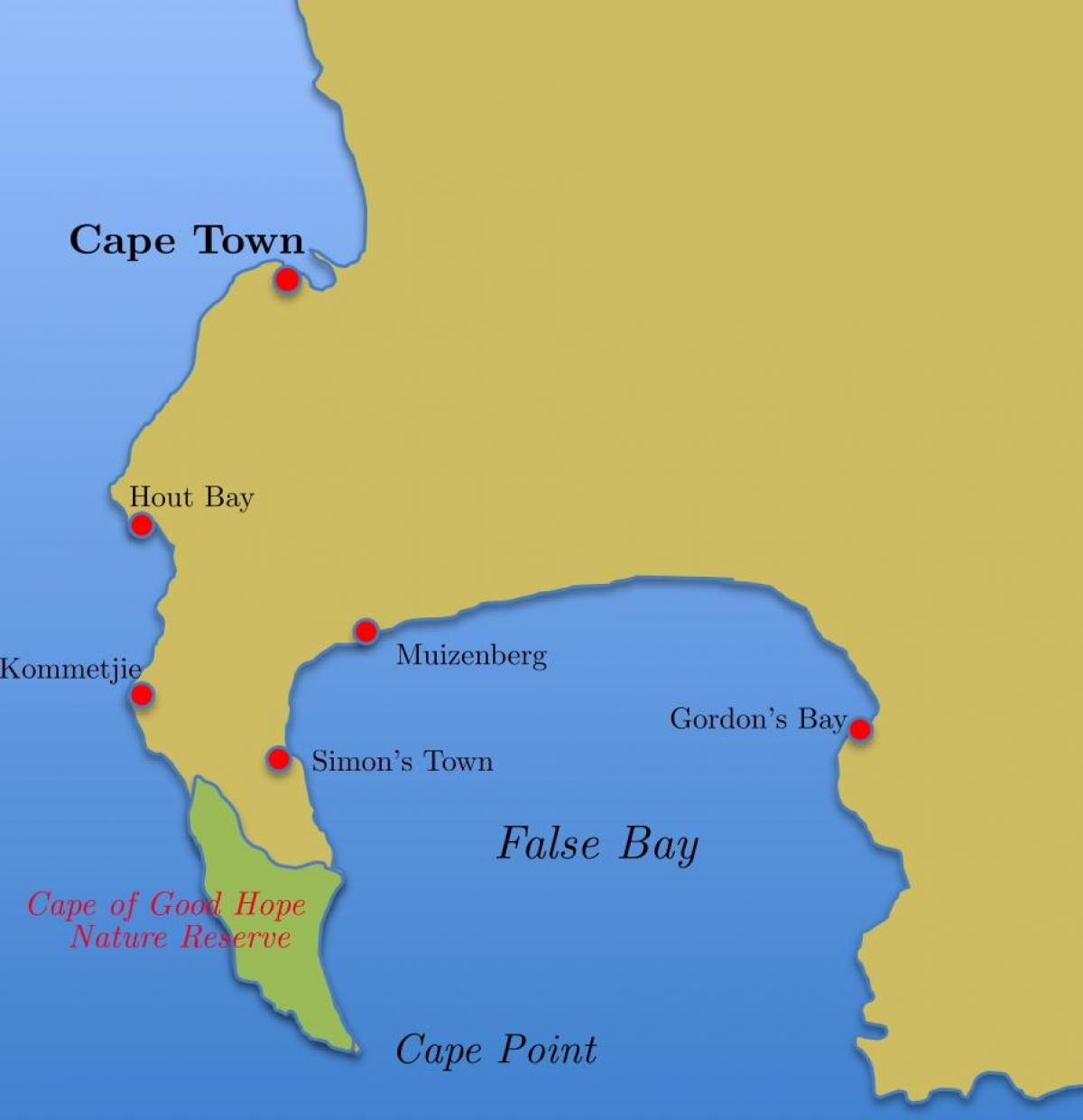 Karte von simon ' s town, Südafrika