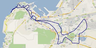 Karte von Cape Town marathon-Strecke 