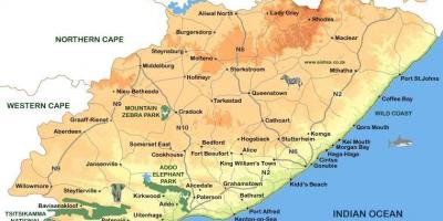 Karte von eastern Cape Towns