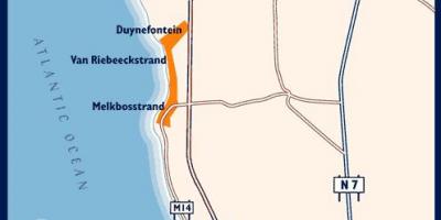 Karte von west beach Cape Town