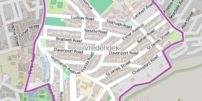Karte von vredehoek Cape Town
