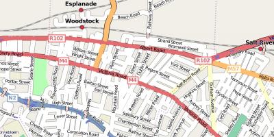 Straßenkarte von woodstock, Cape Town